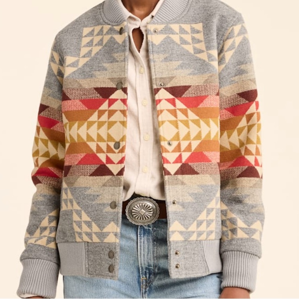 Pendleton Smith Rock Wool Bomber, Geometric Patterned Jacket